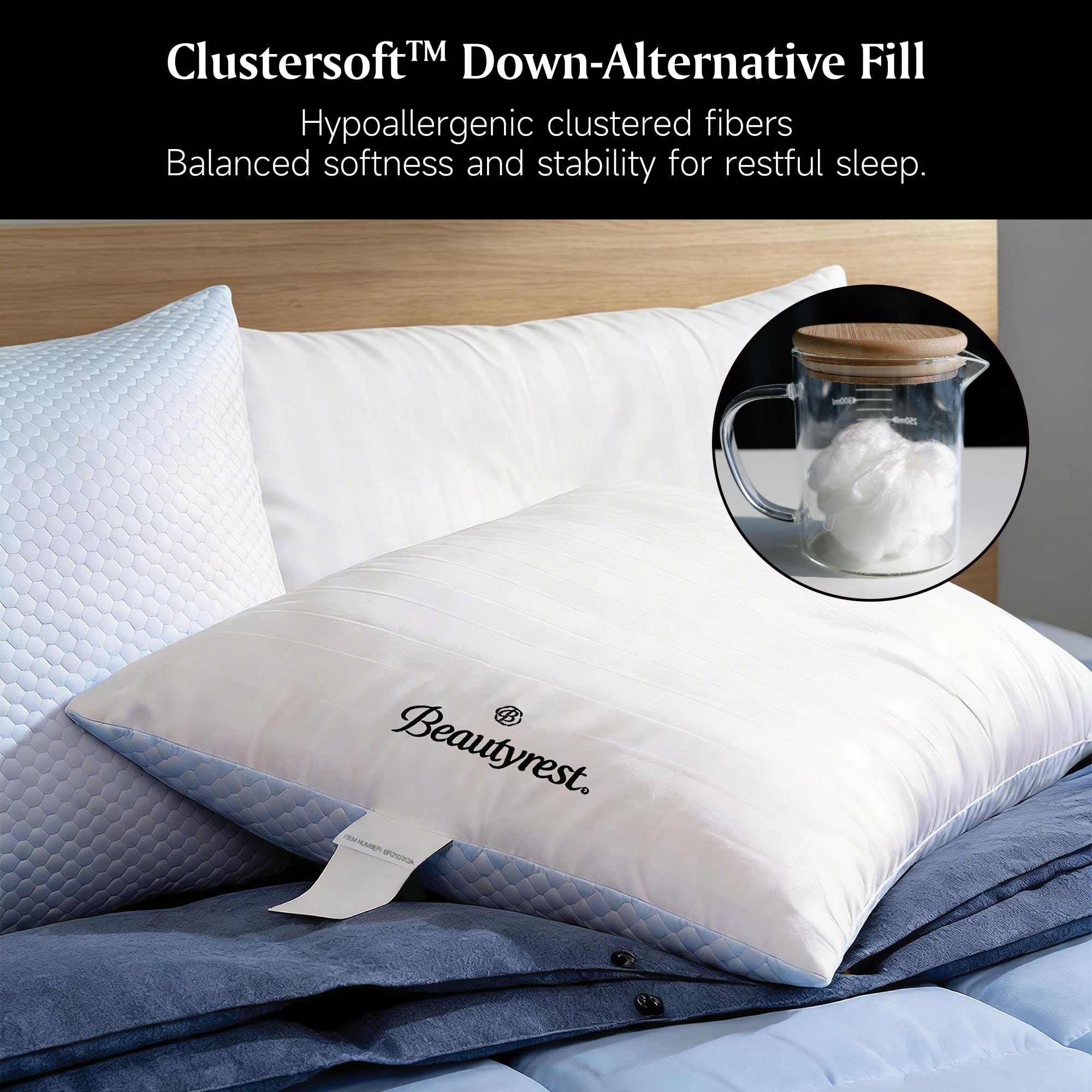 Best Beautyrest Black Pillows 2026 4 Beautyrest Hotel Pillows Luxury Cooling Queen Size Set of 2 Soft Medium — product photo
