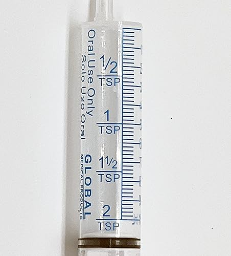 Miniatura 7 de Jeringa oral UltraFlo de 0.3 fl oz con tapa, punta excéntrica, 2 cucharaditas, varilla de émbolo de junta tórica de 10 cc, 5 unidades