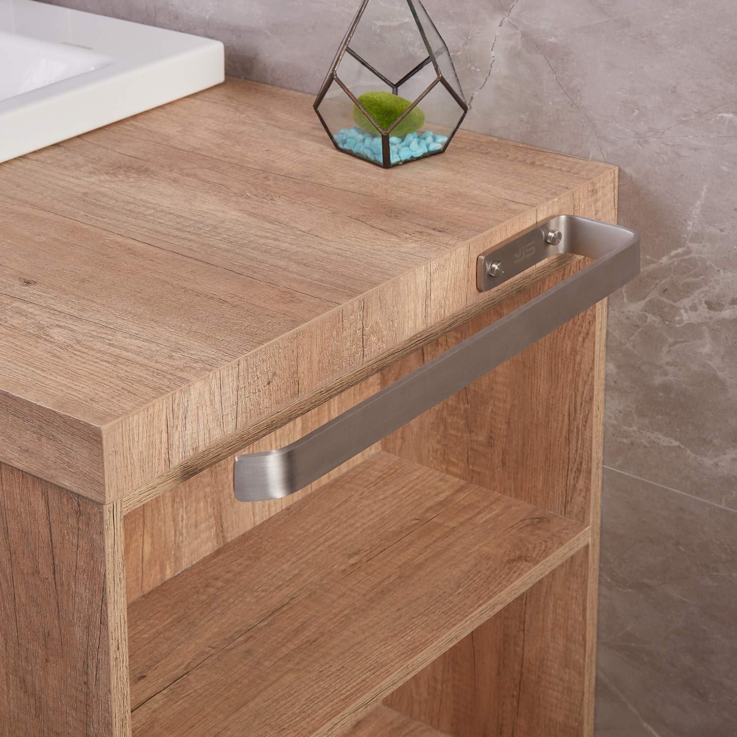 JS Toallero Autoadhesivo para baño, Soporte de Toalla de Mano, montado en la Pared, Rollo de Papel de Cocina, Soporte de Toalla de té, Soporte de Acero Inoxidable, 38 cm, fácil instalación