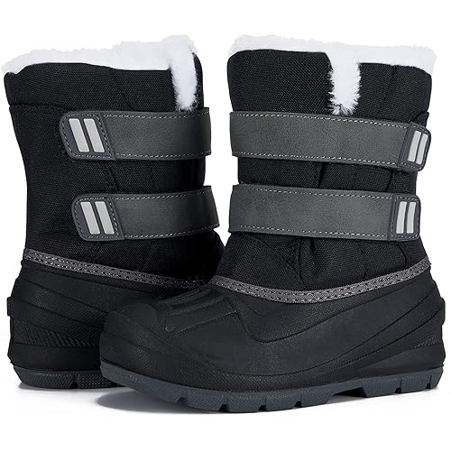 MORENDL Toddler Winter Snow Boots Waterproof Insulated Faux Fur Boys Girls Hiking Boots (Toddler/Little Kid)