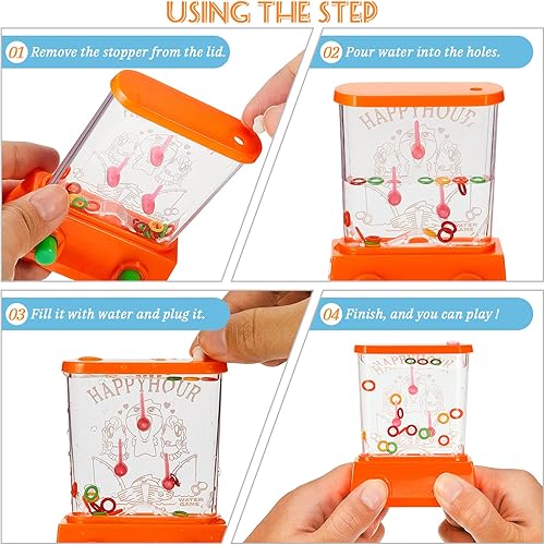 Vista 15 de Gejoy Juego de 4 piezas de juguetes de agua, rellenos de calcetines de Navidad de mano, juego de lanzamiento de anillo de agua, mini juegos retro