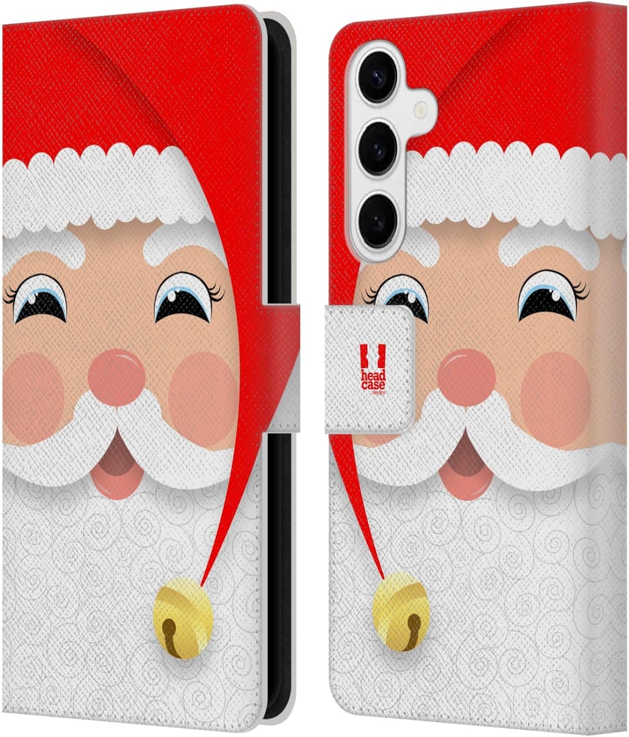 Head Case Designs Santa Claus Jolly Christmas Leather Wallet Case Compatible with Samsung Galaxy S24+ 5G