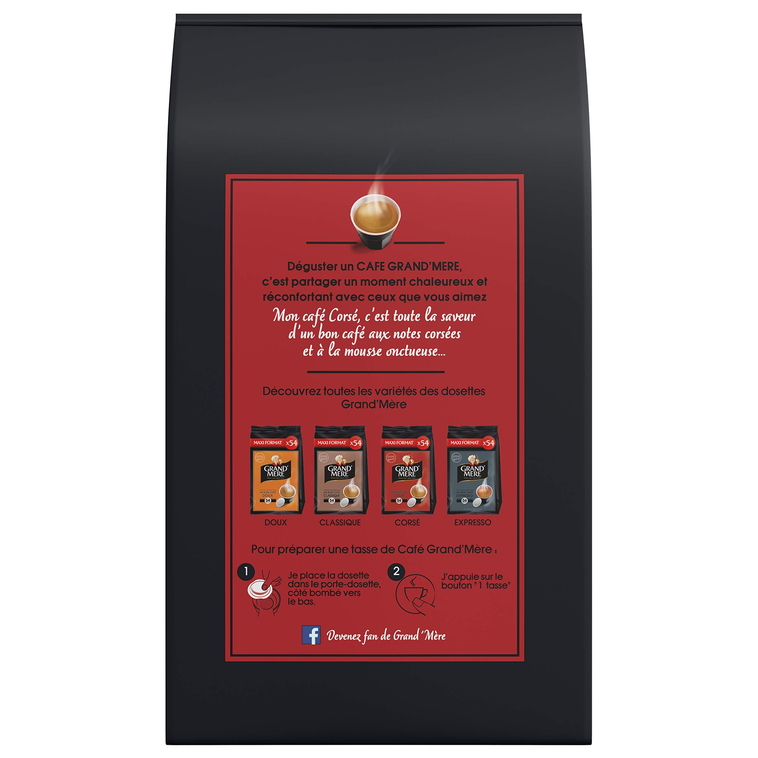Grand Mère Café Corsé Compatibles senseo, 54 Dosettes