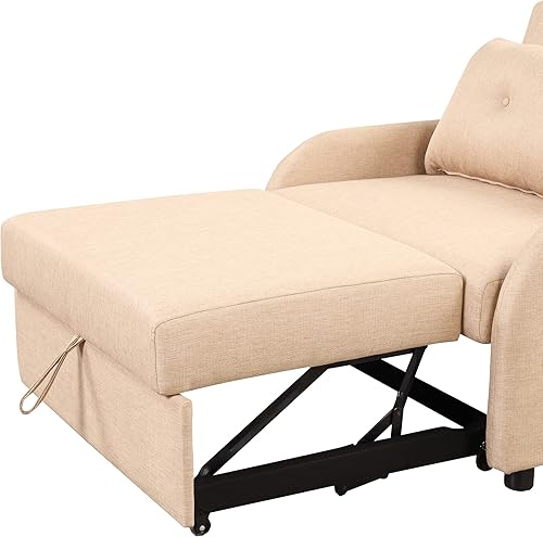 Miniatura 4 de Merax Moderno sofá cama extraíble con 2 bolsillos laterales para mesa de ala y carga USB, sofá biplaza de 41.5 pulgadas con respaldo ajustable para