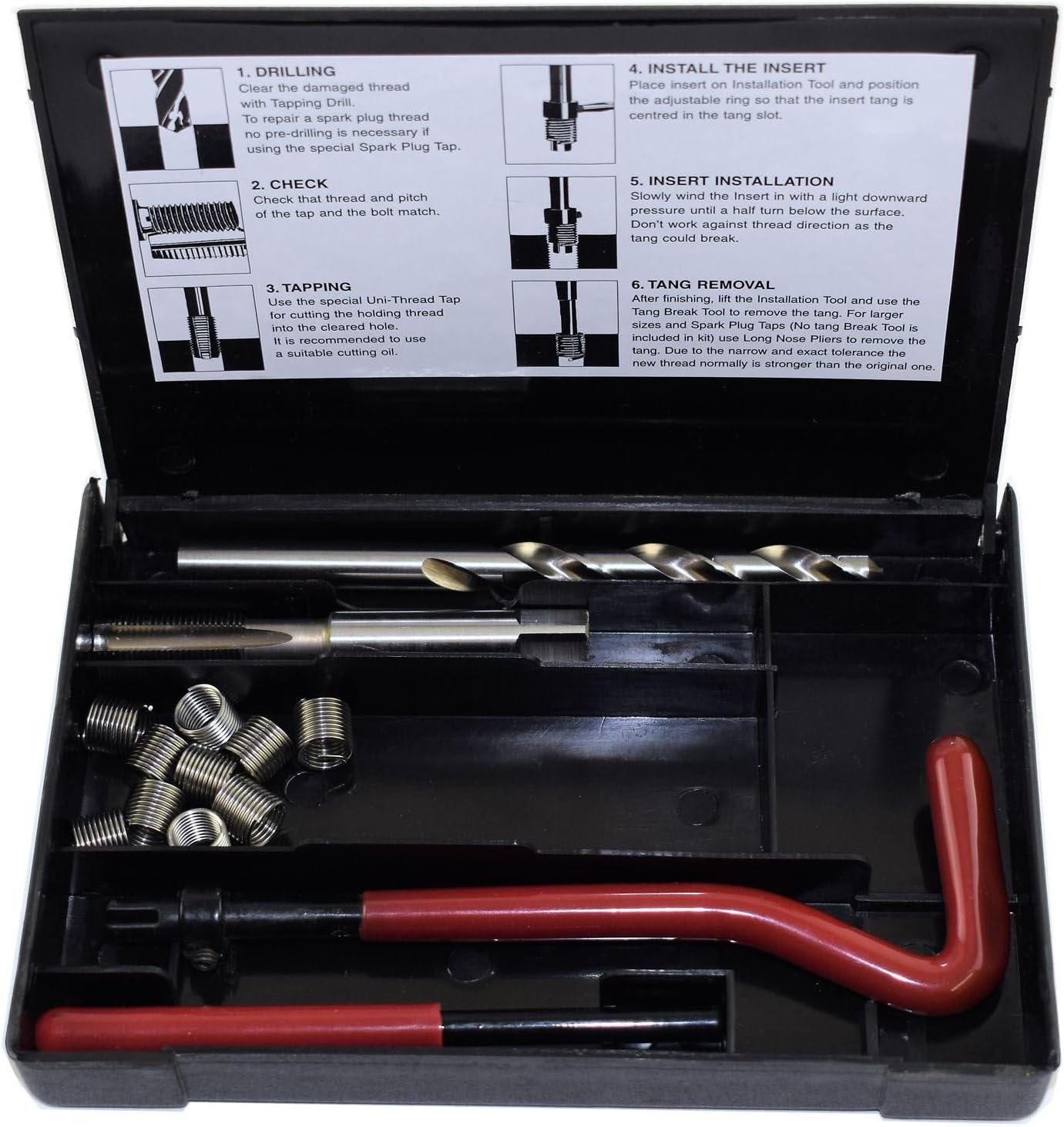 AB ToolsUnithread 5/16" x 26 BSC Thread Tap Repair Cutter Kit Helicoil Damaged Threads 14pc Kit
