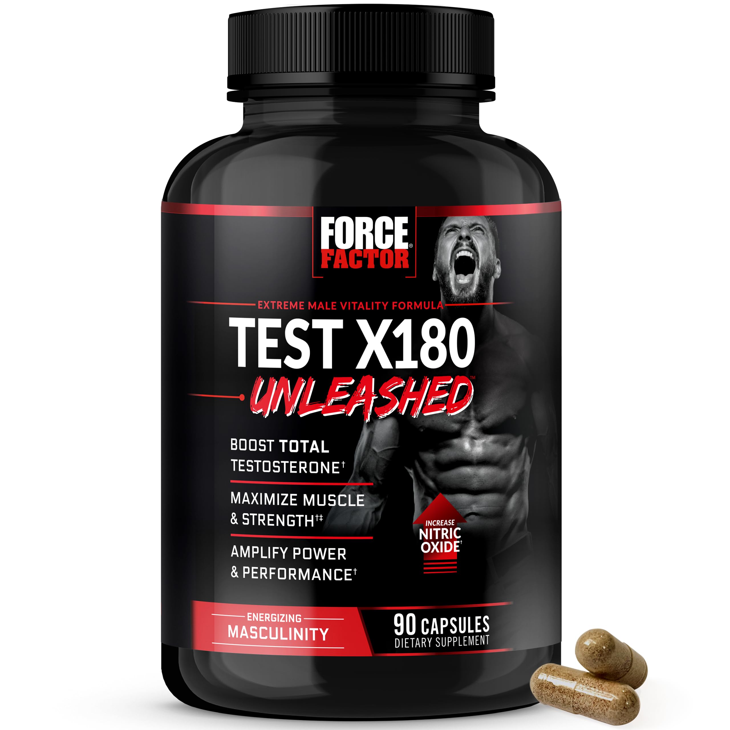 Force Factor Suplemento para testosterona com ingredientes para vitalidade masculina, 90 cápsulas