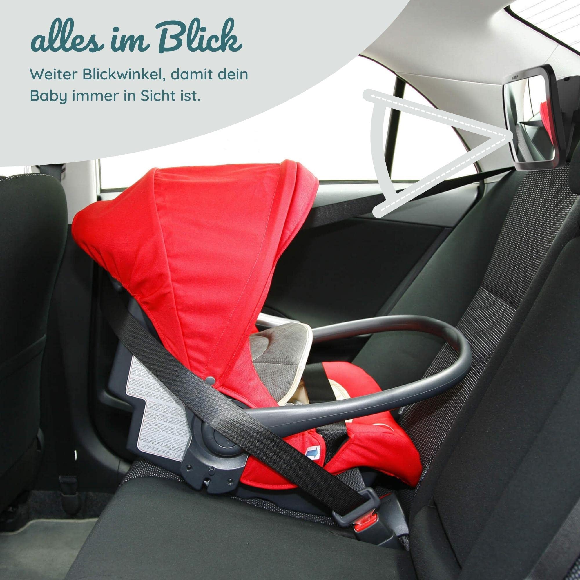 Baby Rückspiegel Auto - Bruchsicherer Babyspiegel Für Rückbank Mit 360° Drehung