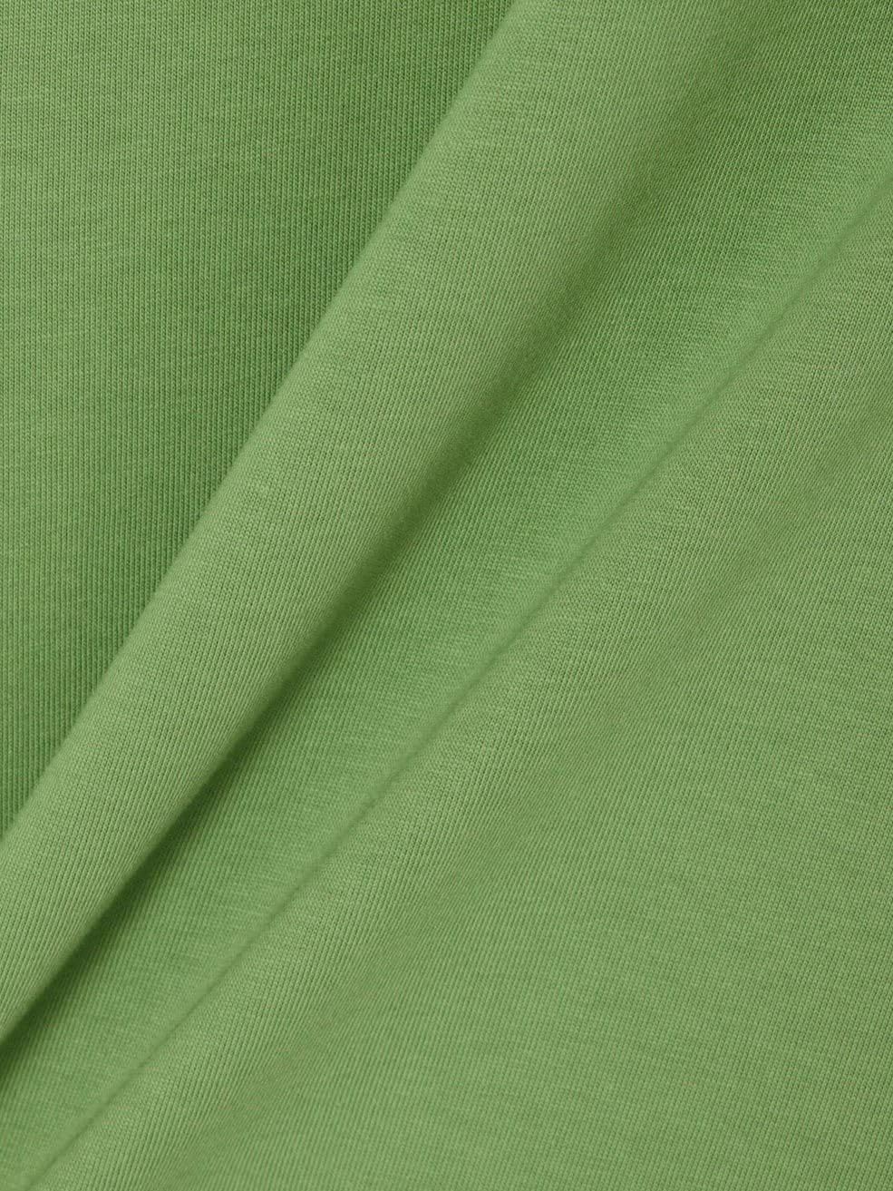 Lacoste Camiseta de Algodón Verde Mache Vert, Manga Corta, Cuello Redondo, Corte Clásico con Cocodrilo Bordado