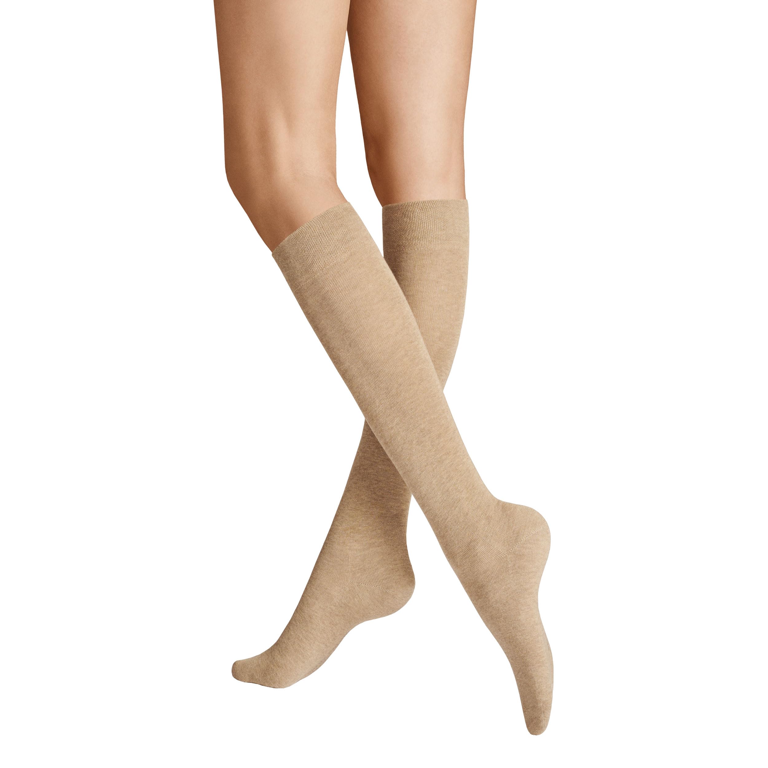 Hudson Women's Relax Cotton Ksd Knitted Knee Socks, Beige, 35-38