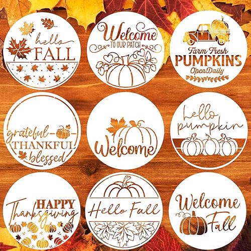Plantillas de otoño de 12 pulgadas, plantillas de Feliz Acción de Gracias, plantillas de bienvenida de otoño, plantillas para pintar sobre madera