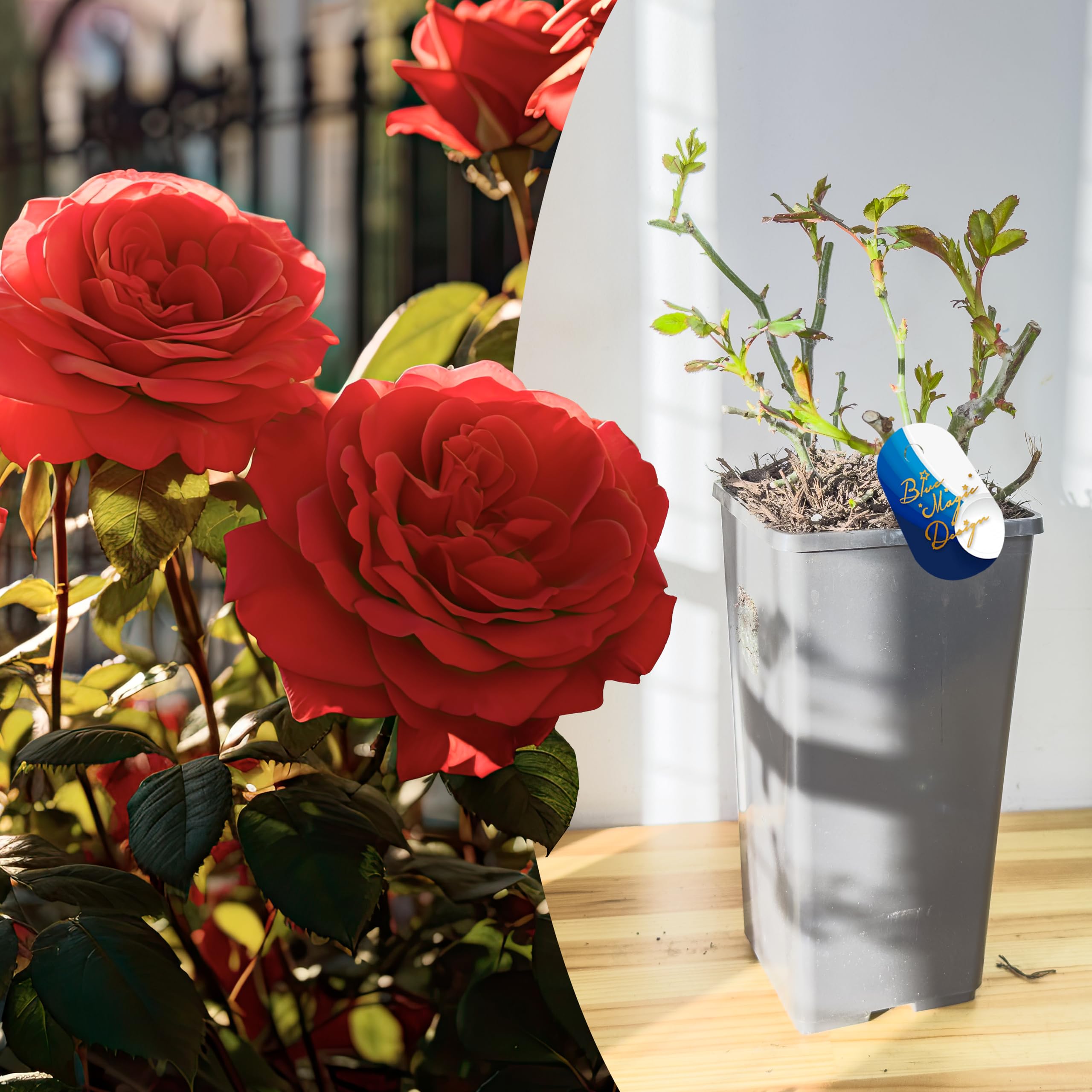 Mature Plant Joyful Red Shrub Rose 'Freudentanz' in 2L Pot: Well-Developed Roots, Ideal for Outdoor Flowering Borders — image 1