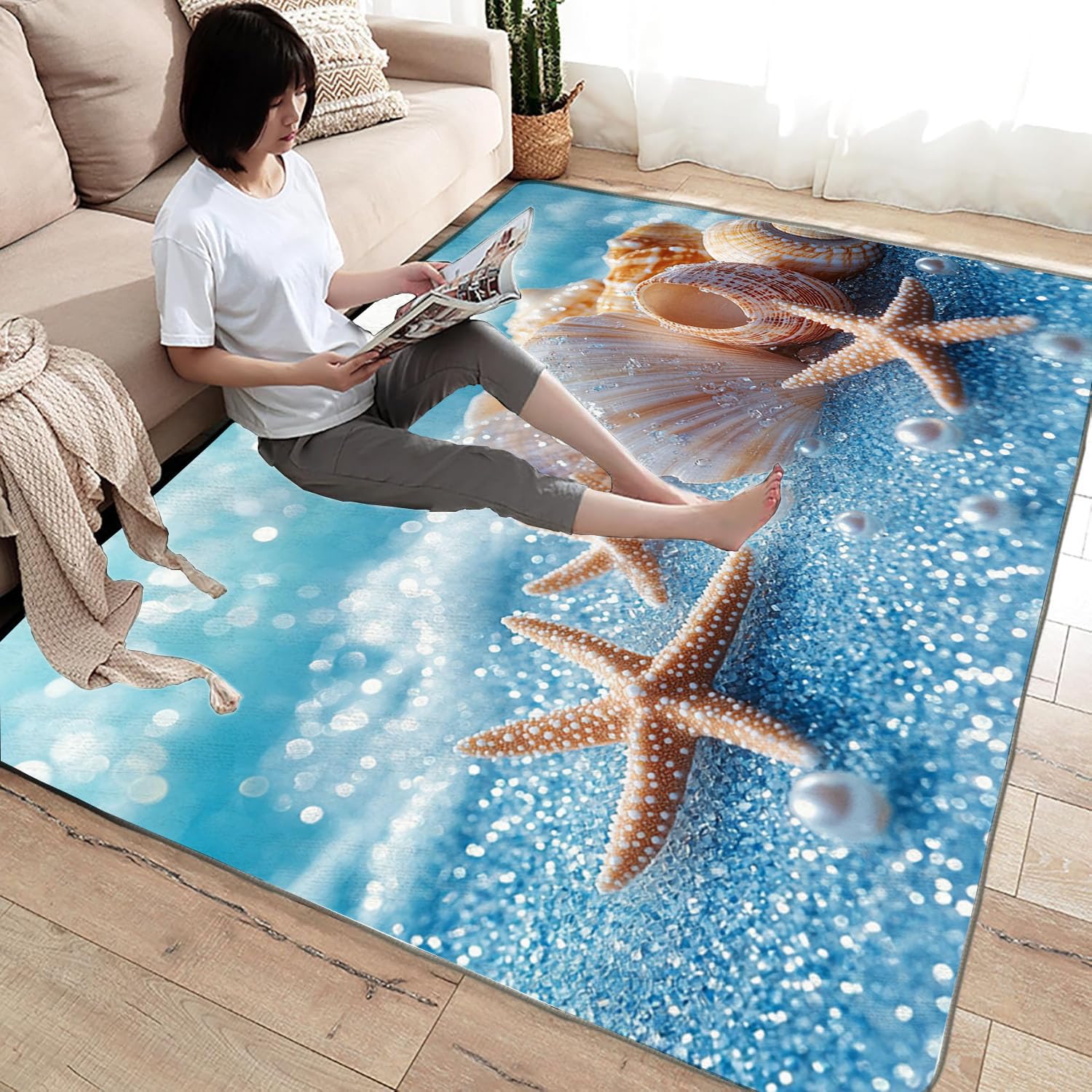 Amazon | YITOEO(イトエオ) 3D ラグ ラグマット カーペット 海 動物の