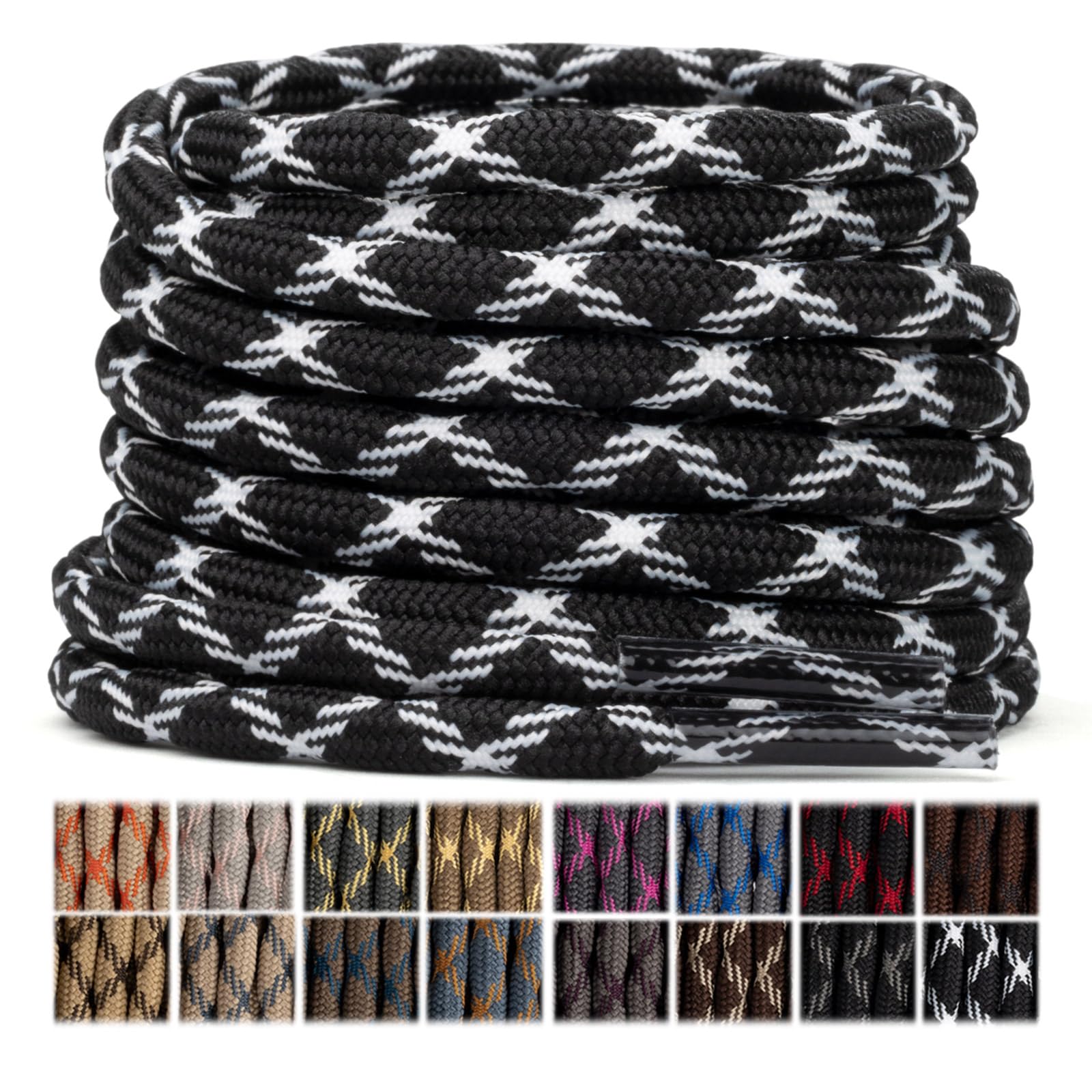 Stepace 2 Pares Cordones Redondos 4,5mm para Botas de Senderismo, Montaña y Trabajo, Cordones de Nylon Resistentes para Trekking — view 11