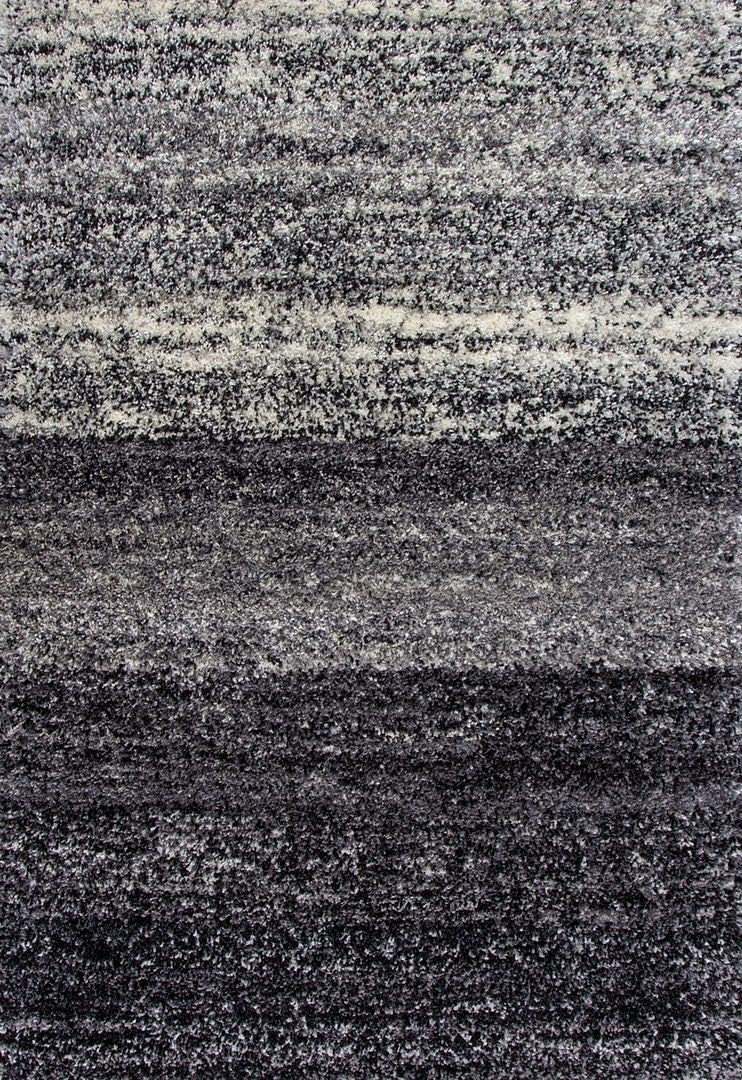 Luxury Thick Stripe Green Grey Shaggy Living Room Area Rug Hygge Super