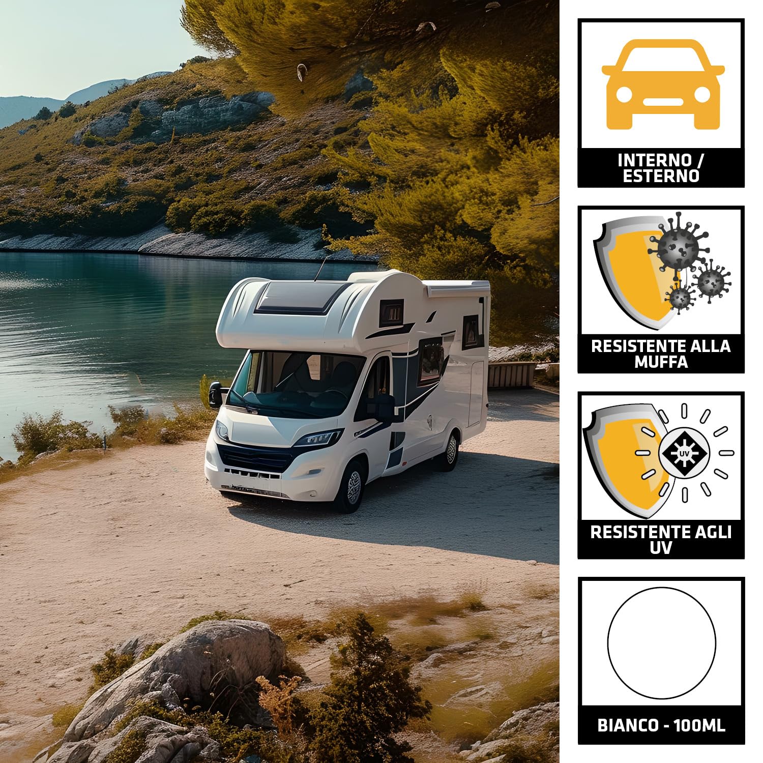 SIKA - Sigillante STP per caravan e camper - Sikaflex-522, Bianco - Adesivo elastico resistente a UV e intemperie - Per viaggi in totale sicurezza - Ideale per sigillature esterne - Formato 100ml