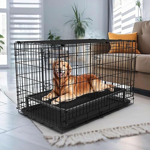 Miniatura 7 de Veehoo Cama elevada para perros a prueba de mordidos, catre elevado duradero para mascotas con tapete impermeable relleno de algodón de