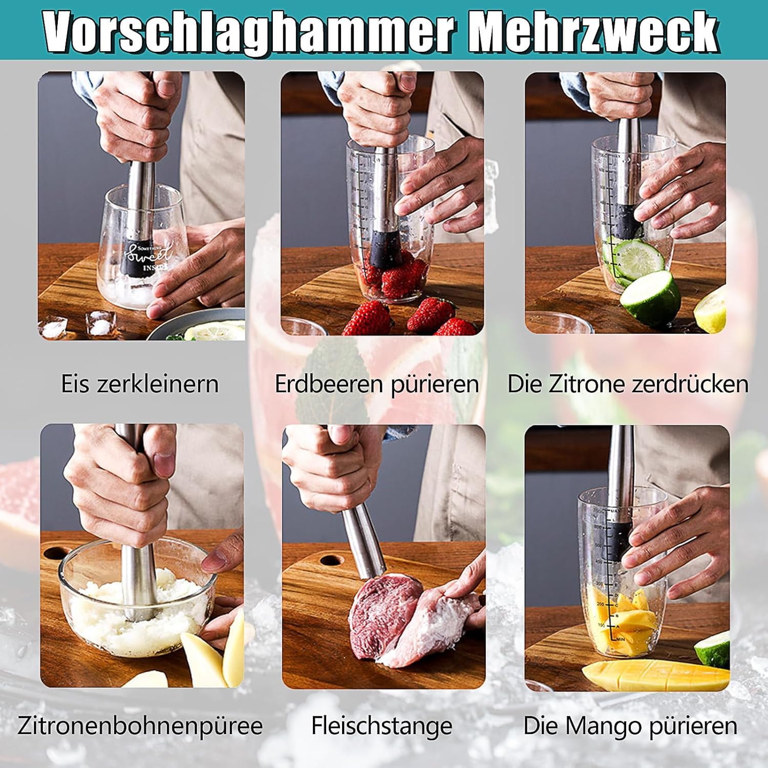 Pilon Cocktail Pilon À Cocktail En Acier Inoxydable, Cuillère À