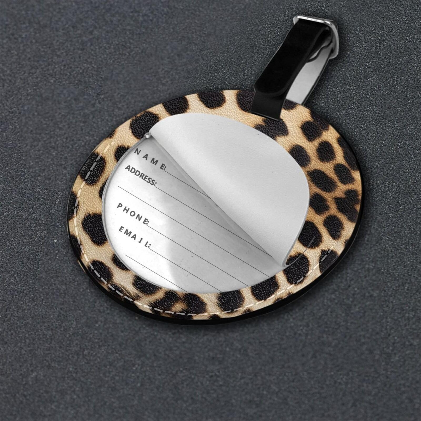 Gepäckanhänger mit Leopardenmuster, 6 Stück, Gepäckanhänger, Koffer, Gepäckanhänger mit Etiketten, Reisetaschen, PVC