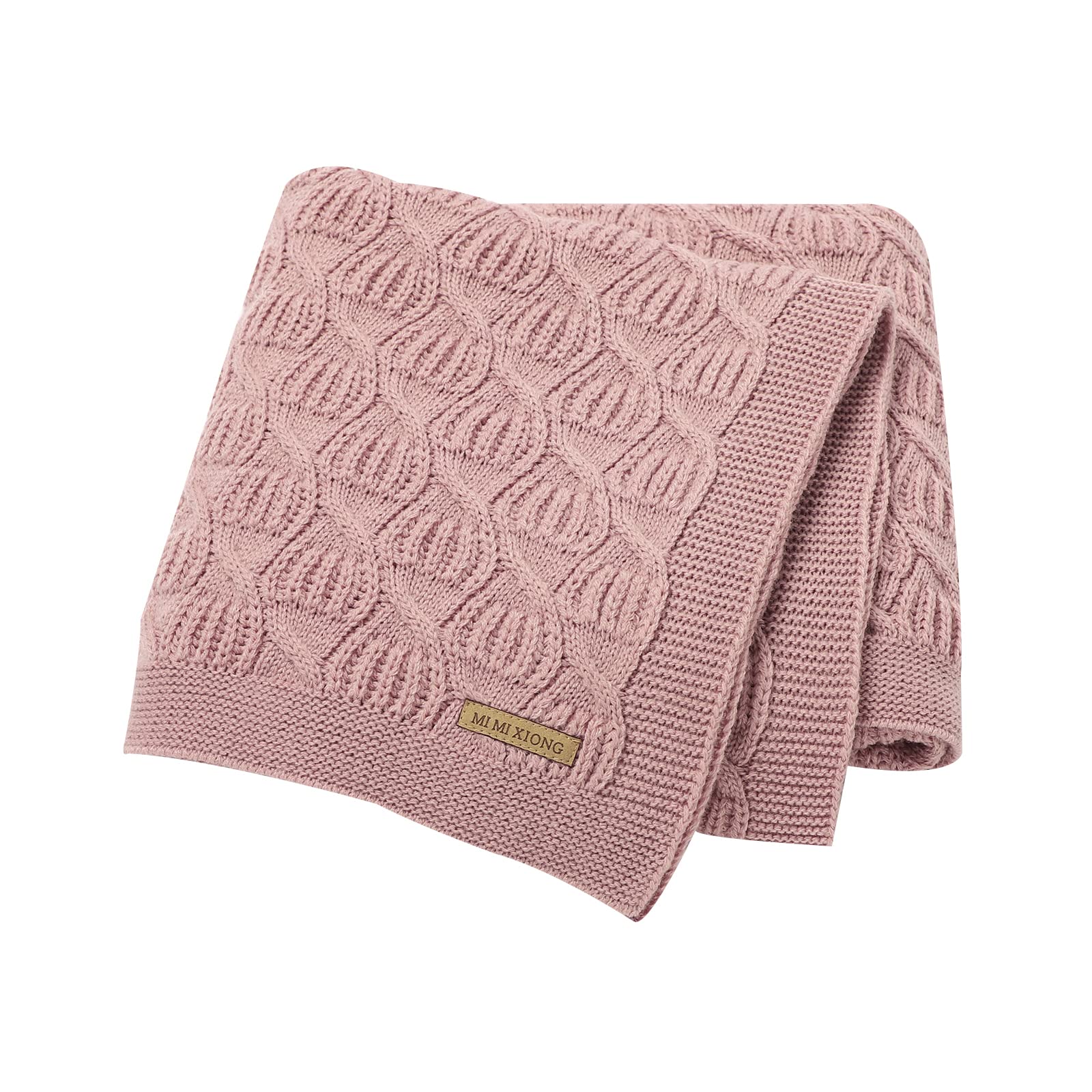 LAWKUL Baby Blanket Knitted Extra Soft Knit Blankets for Newborn Boy Girls Toddler 100x80cm Pink
