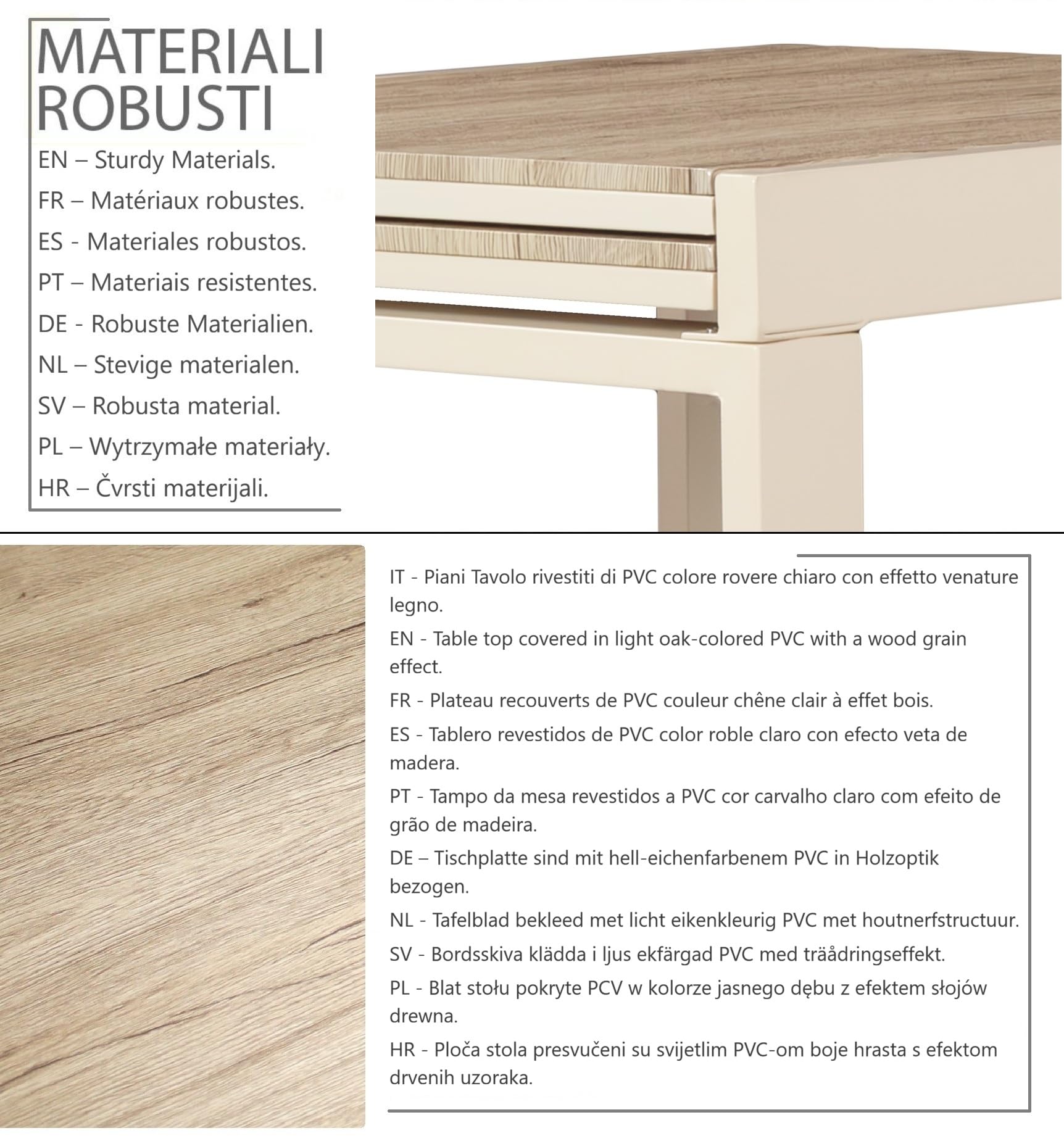 yelloo SANREMO Tavolo Bar Cucina Colore BEIGE 70x70 Allungabile 140 cm Tavolino Mod. SANREMO