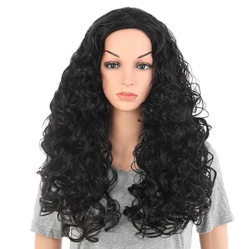 Onedor Natural Curly Wavy Full Head Cosplay Wig (2#-Darkest Brown)