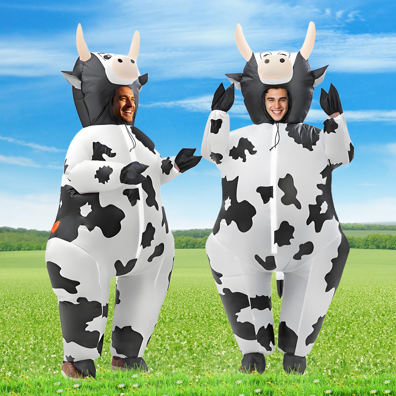 MIAOKE Inflatable Costume, Halloween Costumes Adult Inflatable for Men Women Blow up Funny Fancy Dress (Cow)