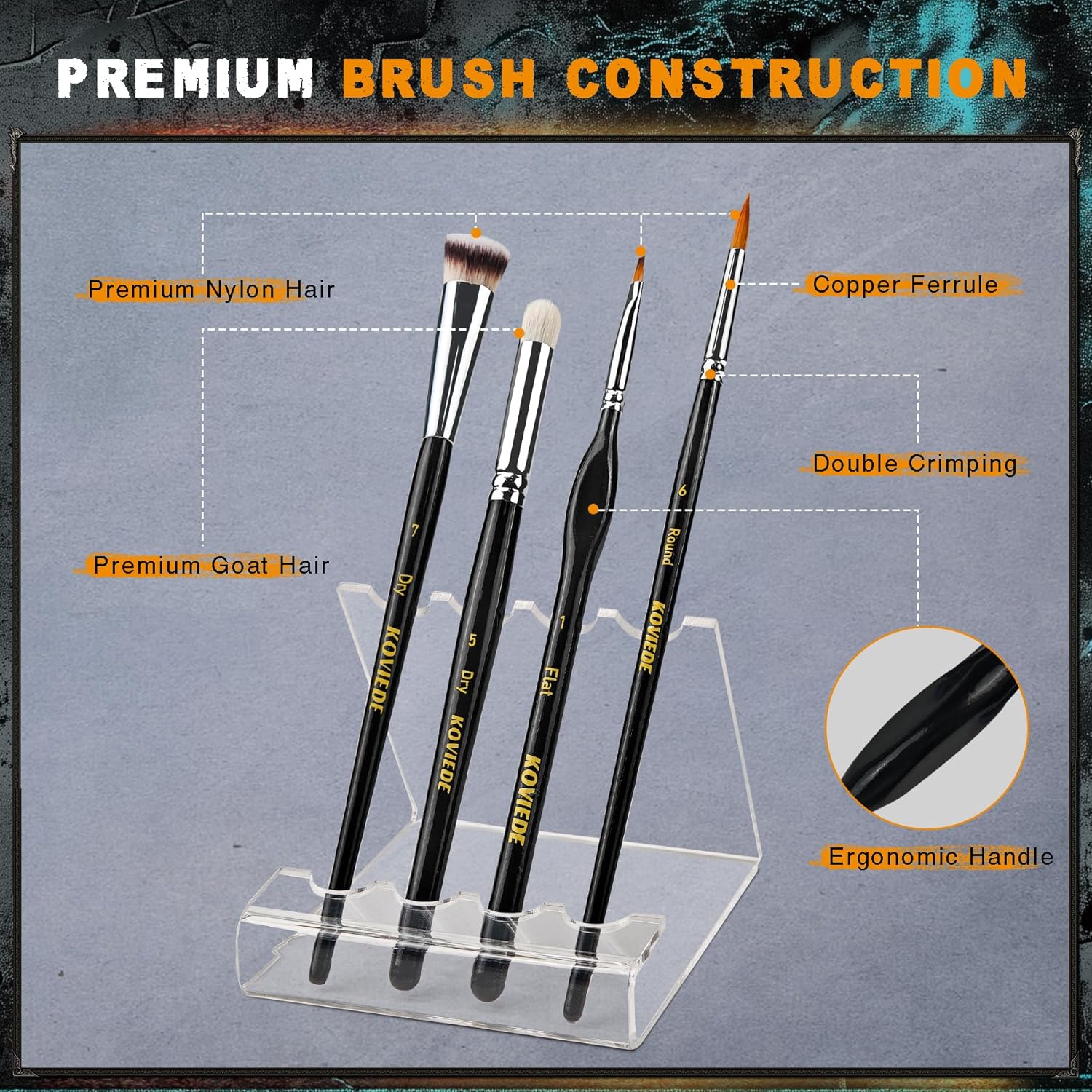 Miniature Paint Brushes Dry Brush, 20PCS Fine Detail Paint Brush Set for Blending, Dusting, Acrylic Oil Watercolor Painting, Model Painting, Crafts, Paint by Numbers
