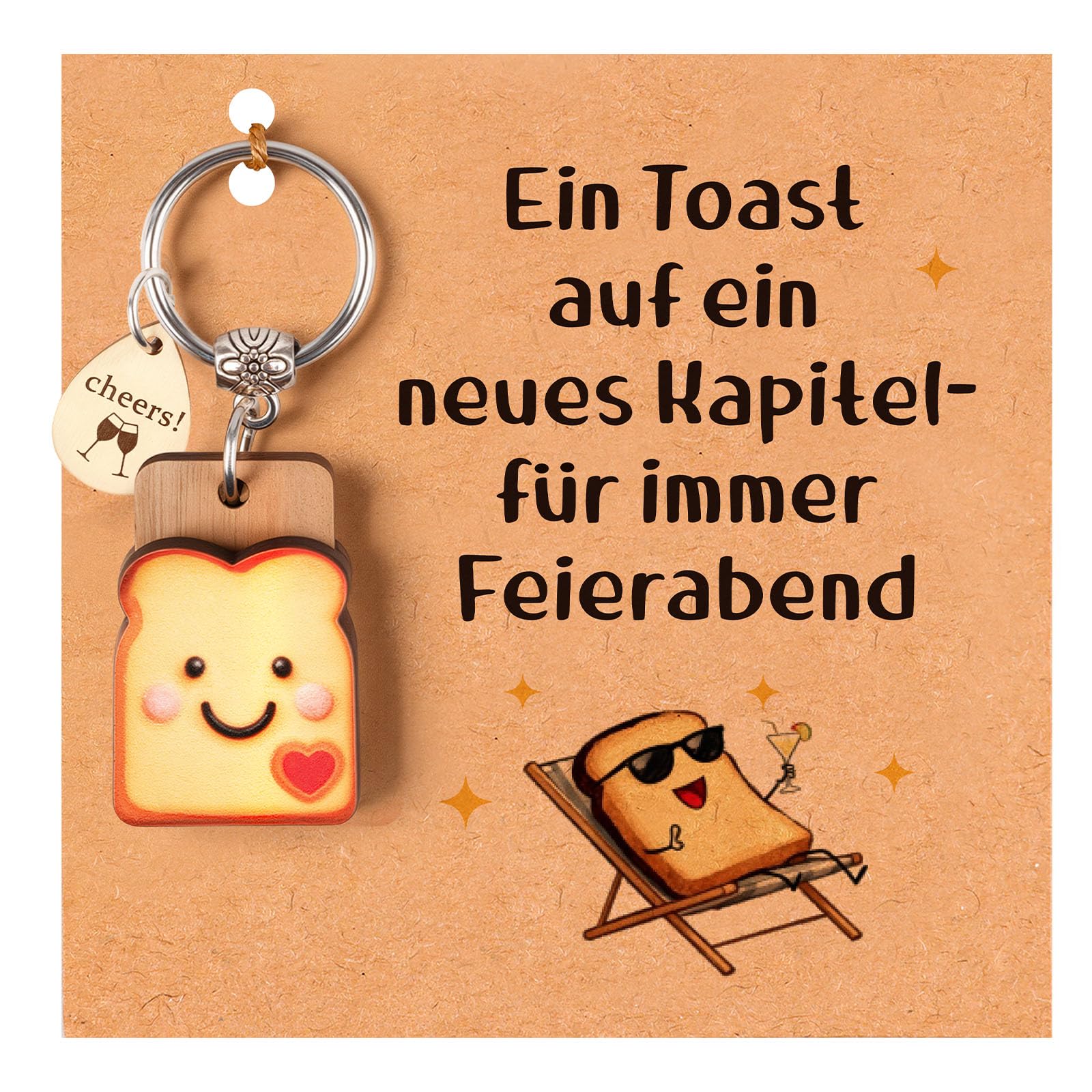 Anruzon Toast-Schlüsselanhänger für Frauen Männer - Pocket H