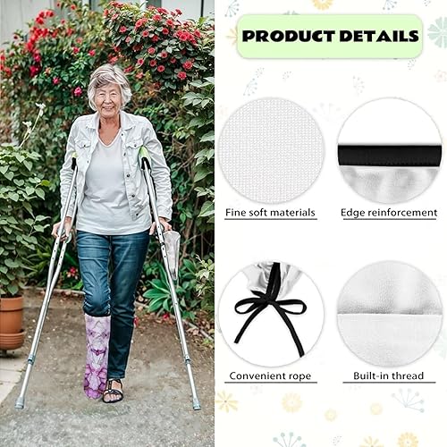 Miniatura 5 de Funda de yeso de pierna de mariposa, funda de calcetín de fundición morada para pies, funda decorativa de yeso para piernas, funda de yeso para pies