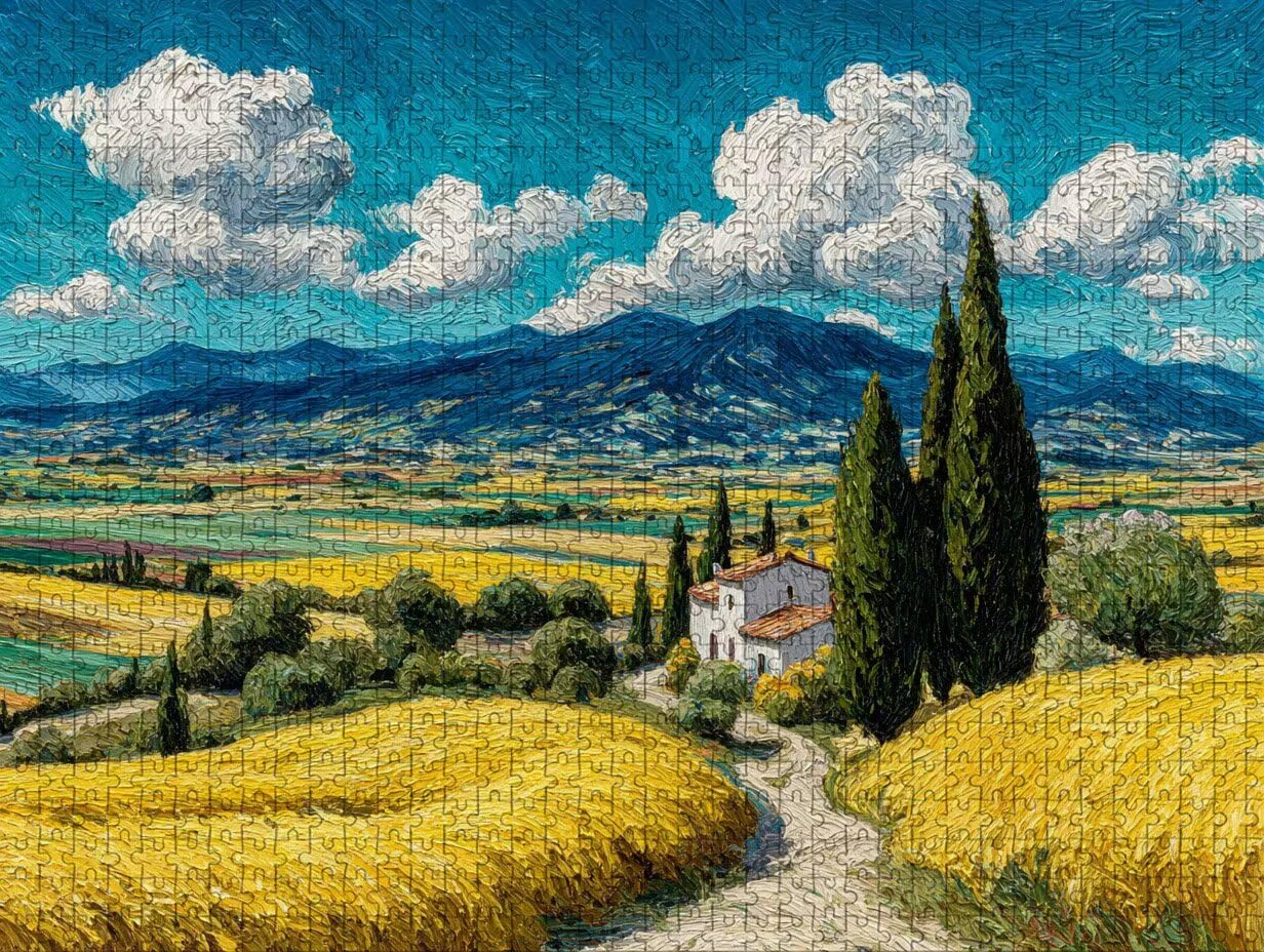Campo Puzzle Madera, Paisaje Puzzle 3000 Piezas Adultos con Compact Box 122x81cm, Rompecabezas Desafiante, Juegos de Rompecabezas Creativos para Hombres Mujeres Adolescente, Regalos para niñas, U-9420