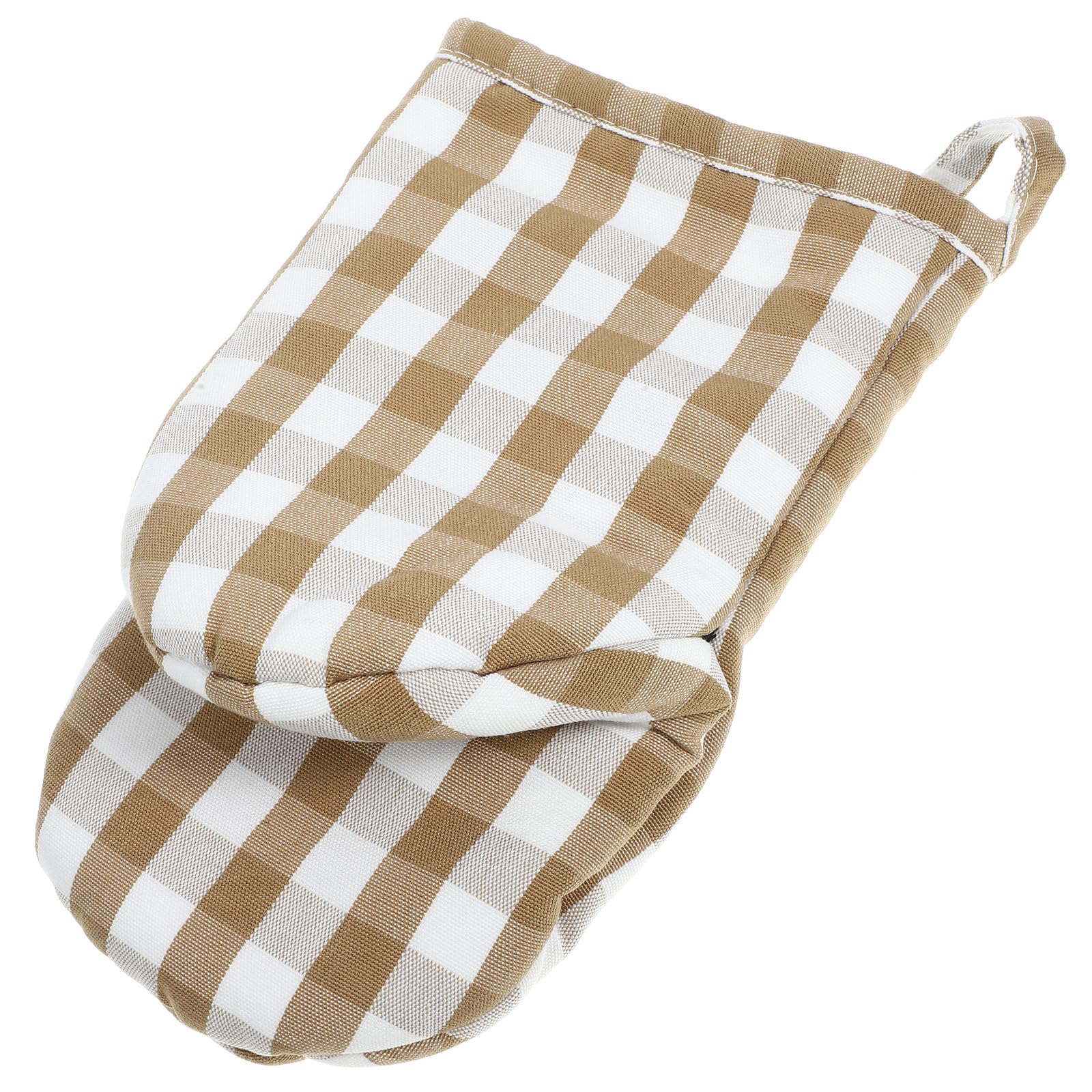 Heat Resistant Oven Mitts Protective Gloves Plaid Cotton Kitchen Baking Cooking Microwave Gloves for Adults