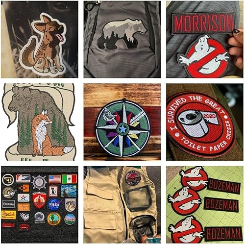 Miniatura 4 de Juego de 5 parches bordados de estrellas, insignia azul marino de 1.25 pulgadas, parches para planchar o coser para ropa, chaquetas, pantalones,