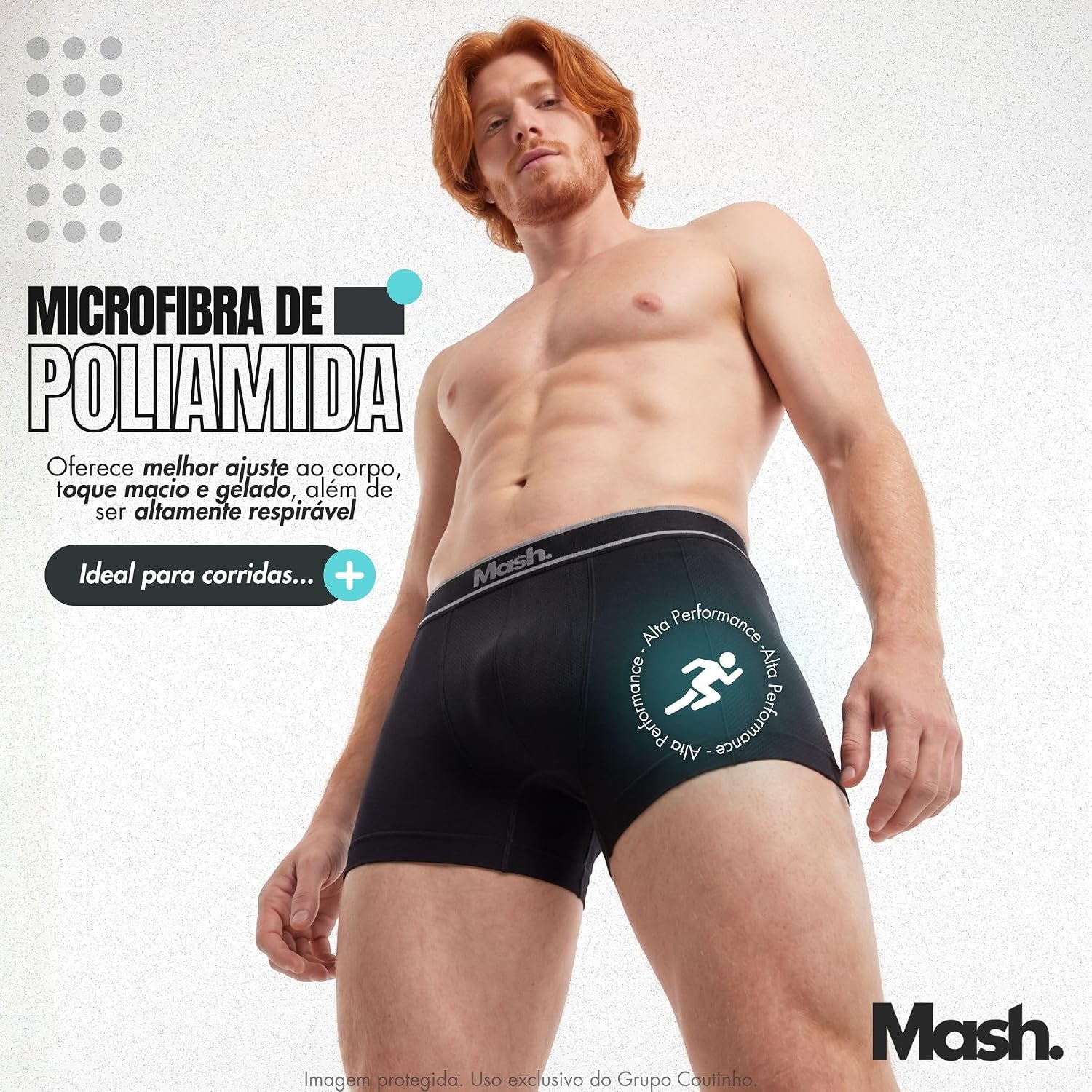 Kit 4 Cuecas Boxer Mash Microfibra Sem Costura Respirável Masculina