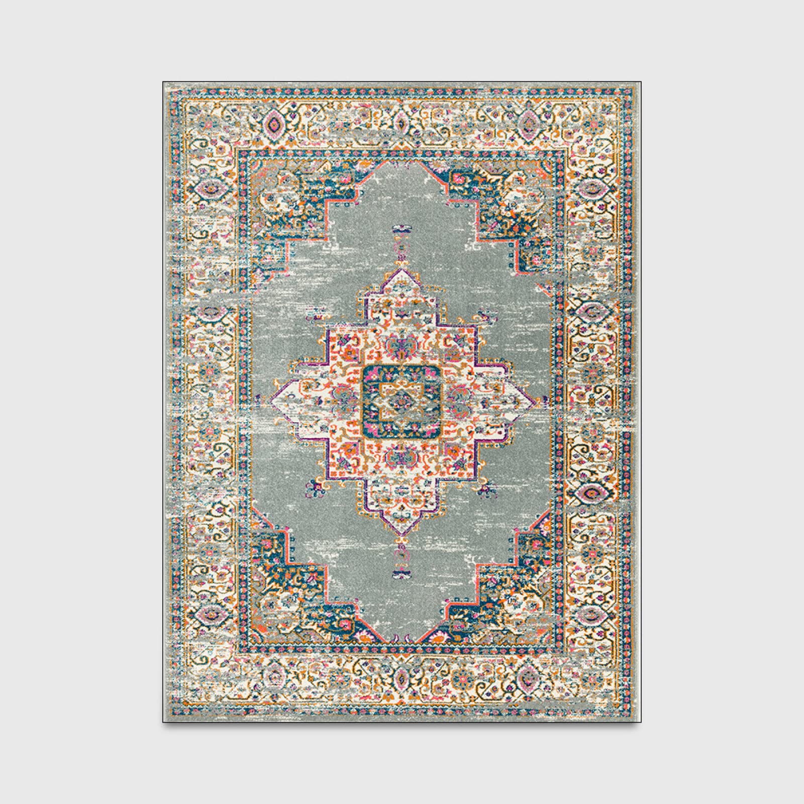 Tapijt 160x230cm Zacht Kortpolig grote Gebied tapijten Woonkamer Eetkamer Slaapkamer Vloerkleed Antislip kinderkamer, Veelkleurig Groen Bloemen Vintage Rectangular 160 x 230 cm