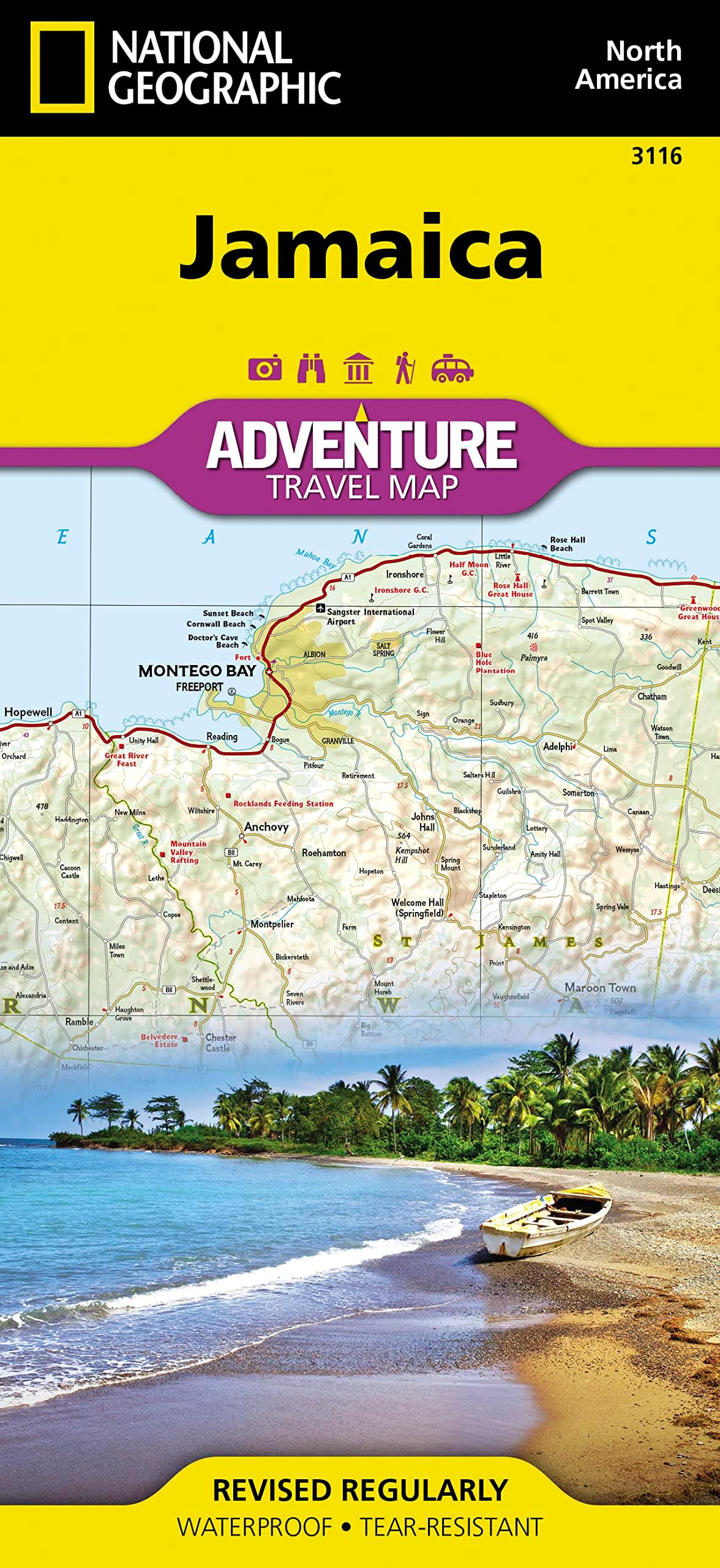 Jamaica: Travel Maps International Adventure Map: 3116 (National Geographic Adventure Map)