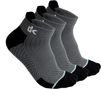 dimok Mens Running Socks -Work Athletic Blister Resistant Moisture Wicking Quarter Socks for Men Boys Youth Teens - 3 Pairs