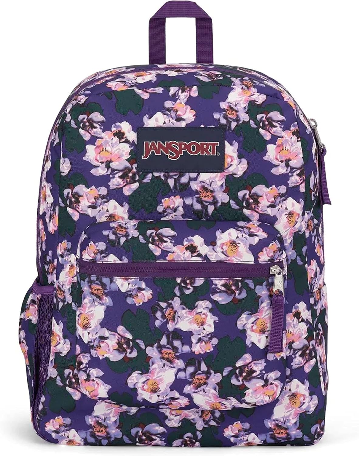 JanSport Cross Town Backpack, Purple Petals, 17" x 12.5" x