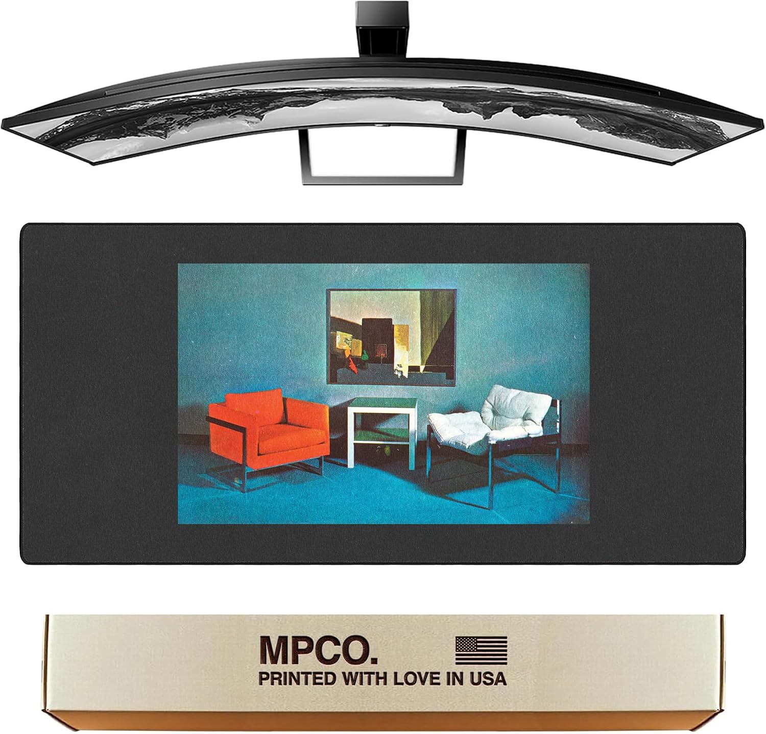 MPCO. Chairs Gaming Desk Pad, 36" x 17" Duraglyde Non-Slip Fabric Desk Mat