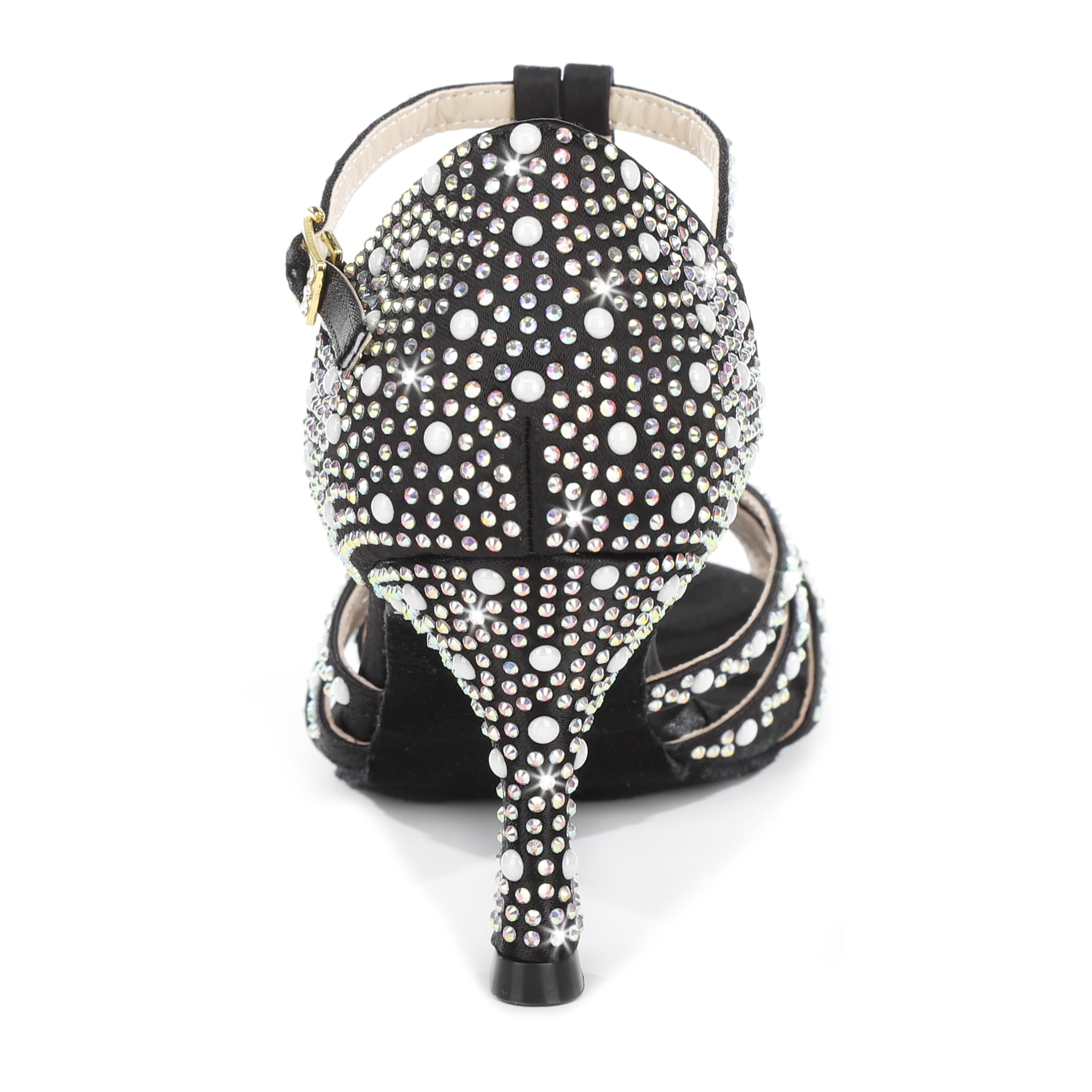Latinsoul Y20534 Damen Latein Tanzschuhe mit Kristallverzierung, 7,5 cm Absatz, Verstellbarer Knöchelverschluss für Ball und Party