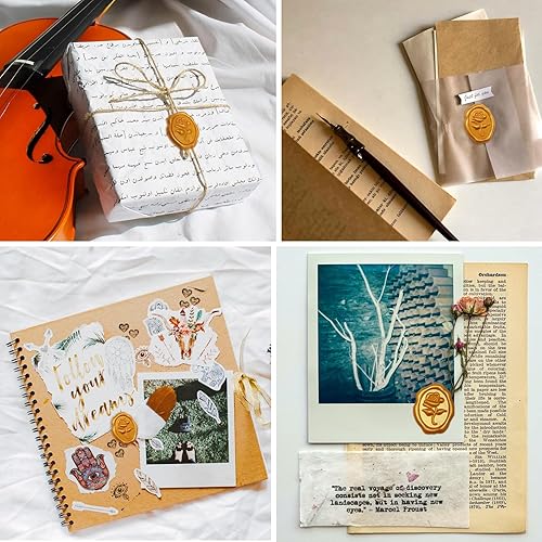 Miniatura 7 de Calcomanías de sello de cera autoadhesivas, 25 piezas de rosas en relieve, para invitación de boda, álbum de recortes, calcomanías para Navidad,