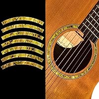 Vista 1 de Pegatina calcomanía con incrustaciones para guitarra acústica, purfling de boca de sonido con tema de abulón - Tira de roseta/OC