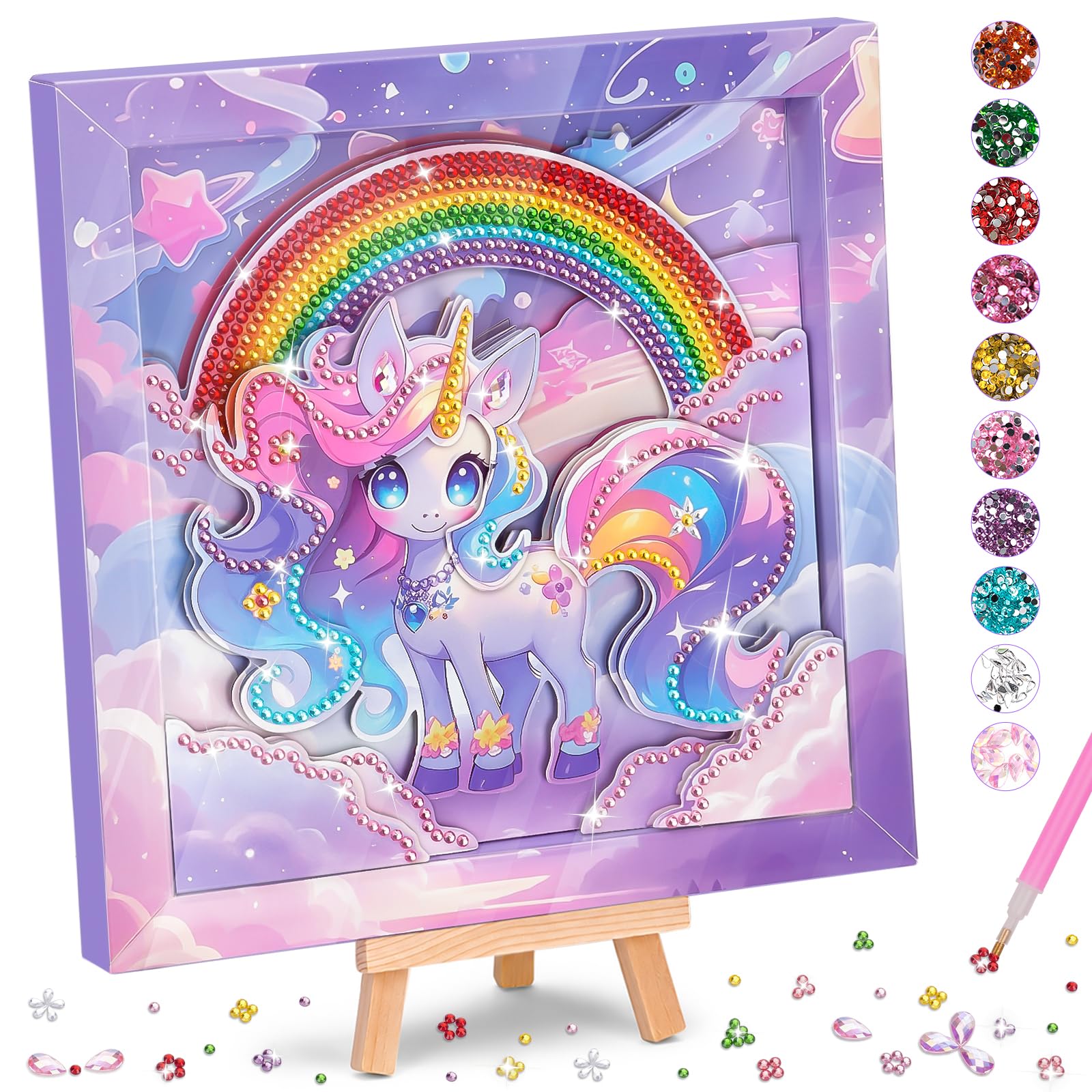 TMGOT Diamond Painting Einhorn Basteln für Mädchen Sonnenfänger Fensterdeko