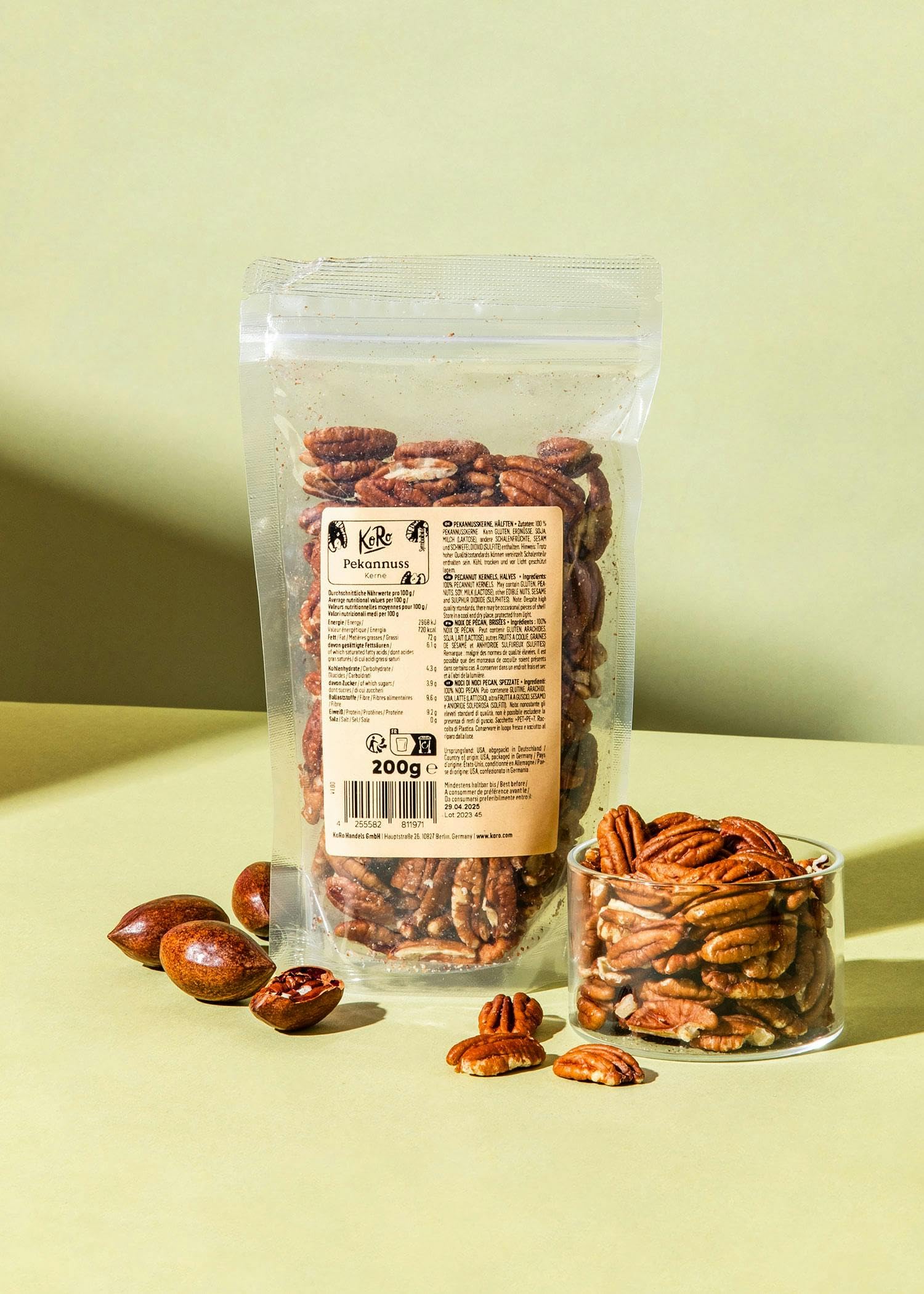 KoRo - Noci pecan formato prova 200 g - Formato di prova - Ideale come snack o in ricette