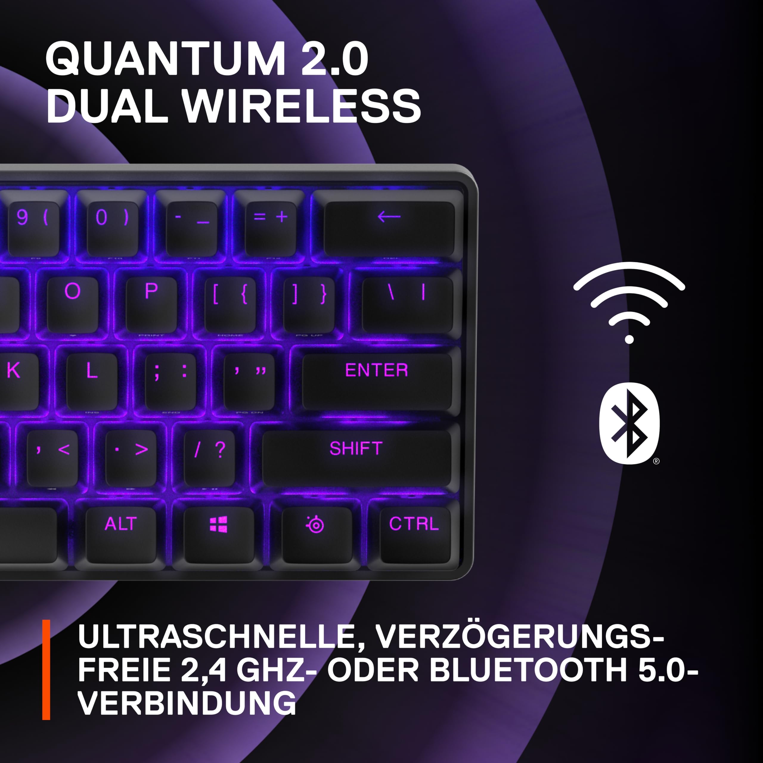 SteelSeries Apex Pro Mini Wireless HyperMagnetic Gaming-Tastatur – Die weltweit schnellste Tastatur – 60%-Formfaktor – RGB – PBT-Keycaps – Bluetooth – 2 – Bild 6