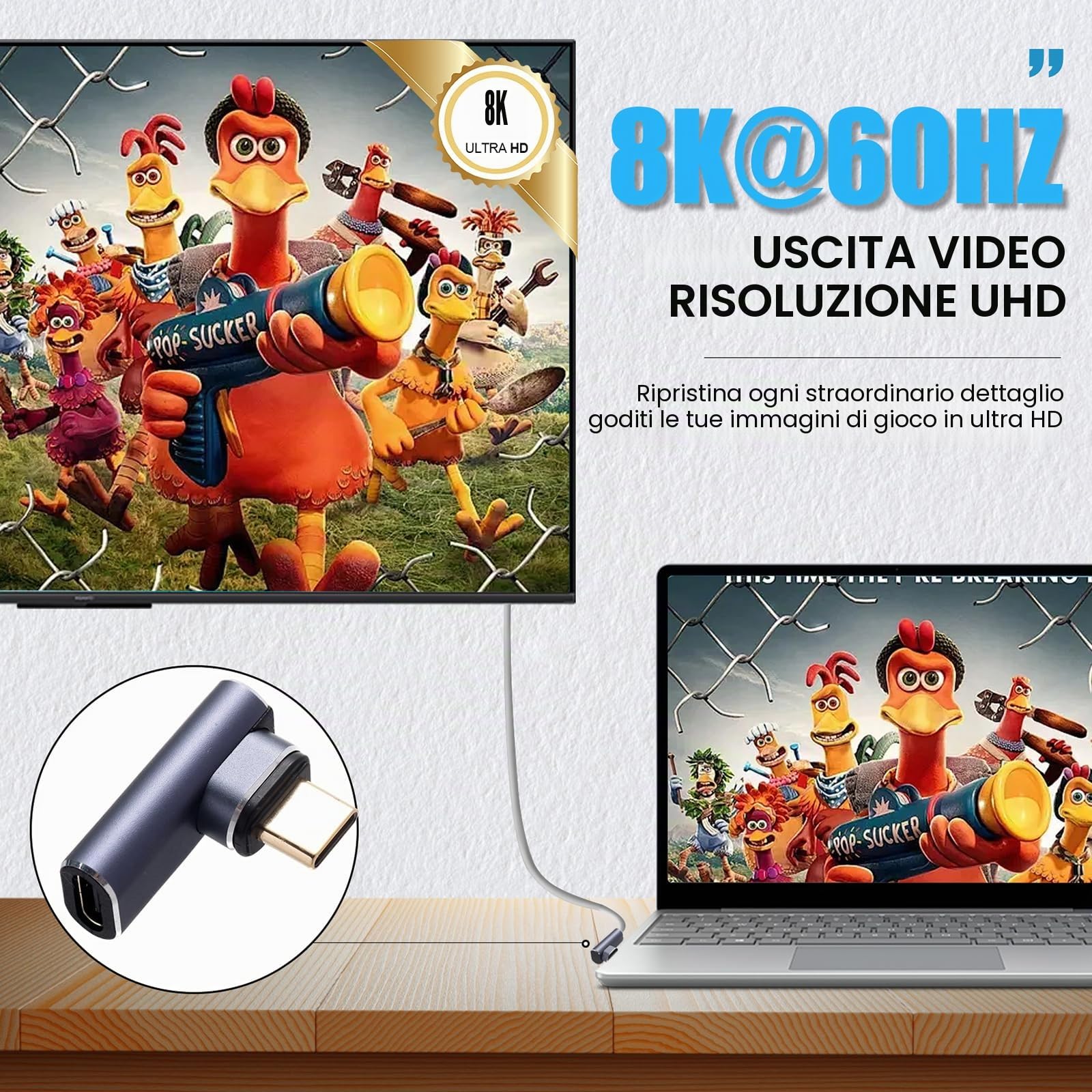 Adattatore USB C Magnetico – Confezione da 2 140W Adattatore Magnetic USB-C 90 Gradi Trasmissione dati a 40 Gbps per Laptop, Tablet, Telefono