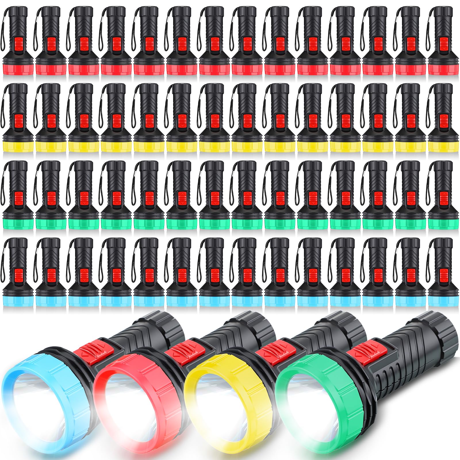 Hortsun Mini-Taschenlampen mit Umhängeband, LED-Schlüsselanhänger, Kunststoff-Taschenlampe für Licht, Nachtlesen, Notfall, Camping, Wandern, Outdoor, Zuhause, 60 Stück