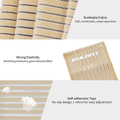 Vista 3 de EULANT Elastic Wrist Support Brace 2 Pairs, Adjustable Compression Wrist Wraps Wristbands for Carpal Tunnel Arthritis Tendonitis Weightlifting