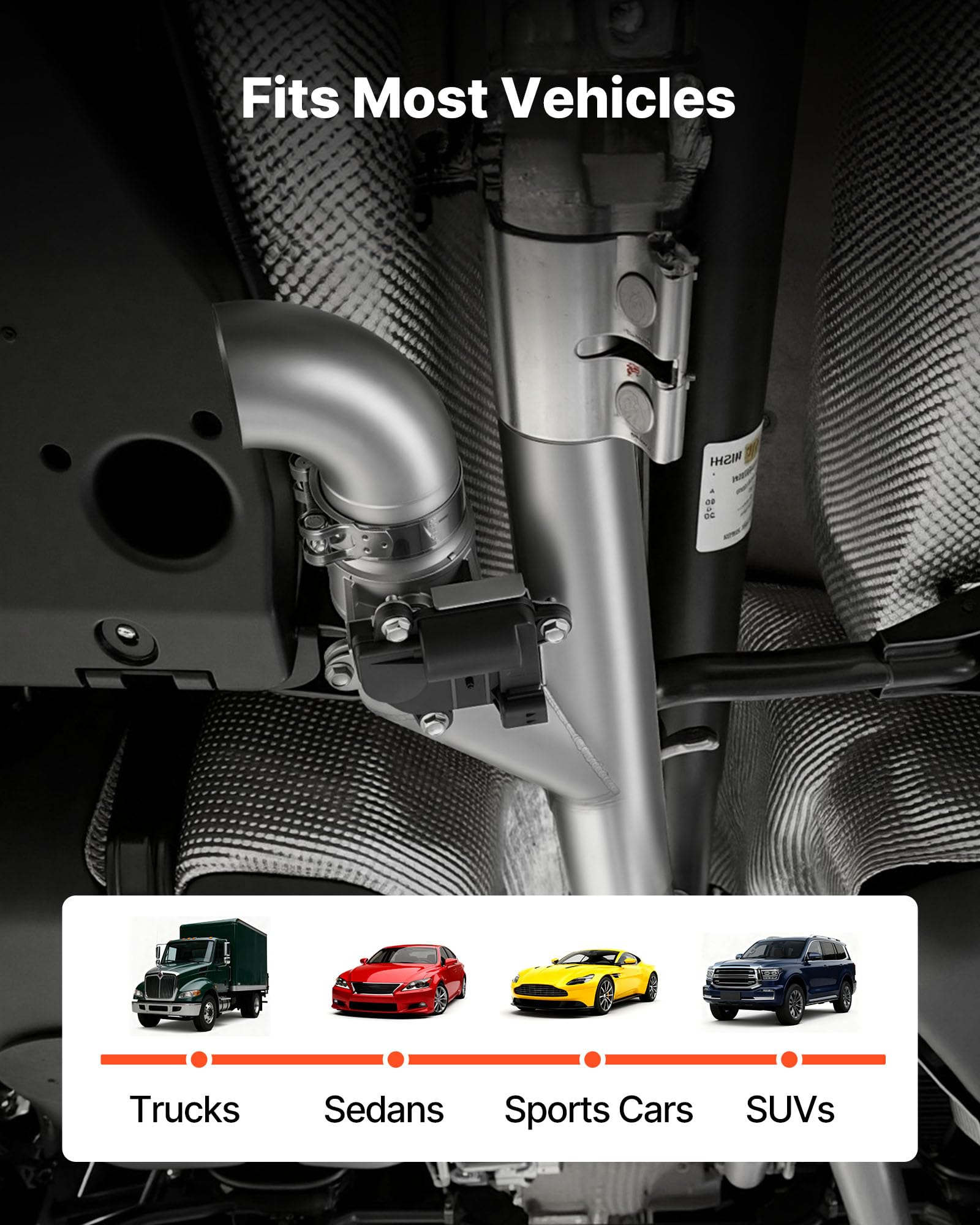 VEVOR Tubo Scarico per Auto Universale, Set di Valvole di Scarico Universali in Acciaio Inossidabile da 6,35 mm, Tubo a Y, con Scatola di Controllo Remoto, per Camion, Berline e Auto Sportive