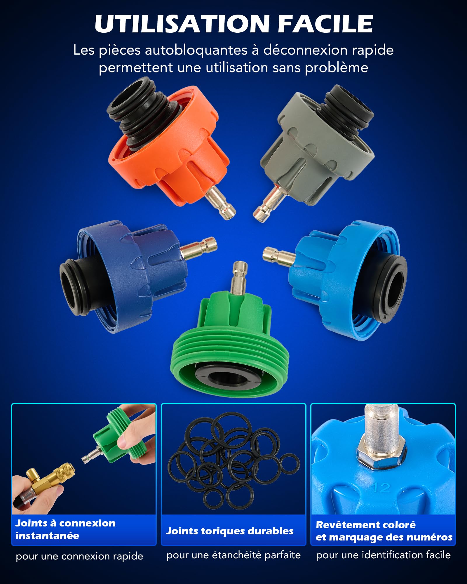 Orion Motor Tech 31 PCS Kit de Testeur de Pression de Système de Refroidissement et Remplissage de Liquide de Refroidissement, Kit de Testeur de Pression de Radiateur Universel