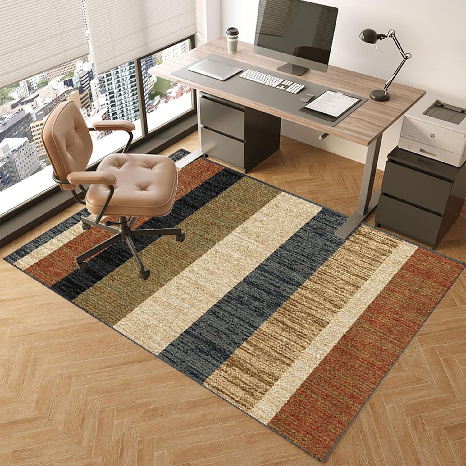 Hardwood Floor Desk Chair Mat 80 x 100 cm Multi Purpose Office Chair Mat for Floor Protection Anti Slip Scratch Resistant and Low Pile Carpet Floor Protector Ideal for Computer Gaming and Ro